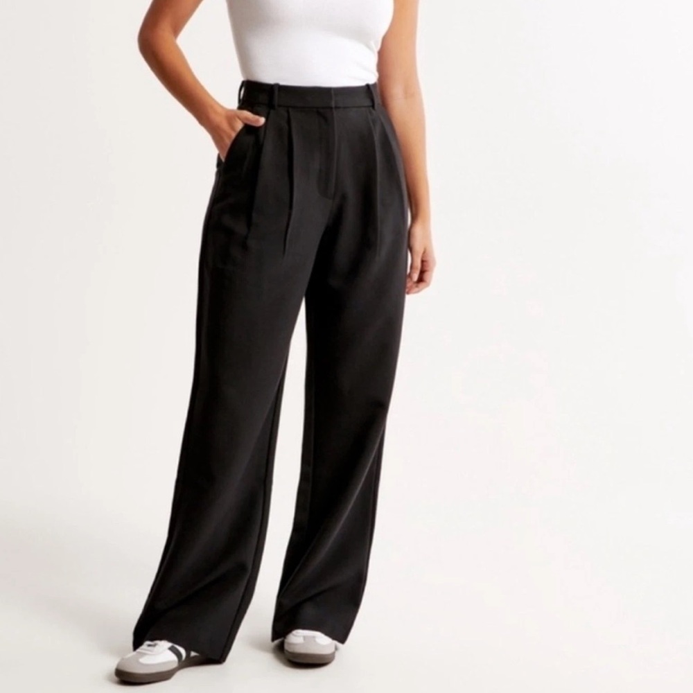 Abercrombie & Fitch Sloane Tailored Straight Leg Trousers Pants Black Size 30/10